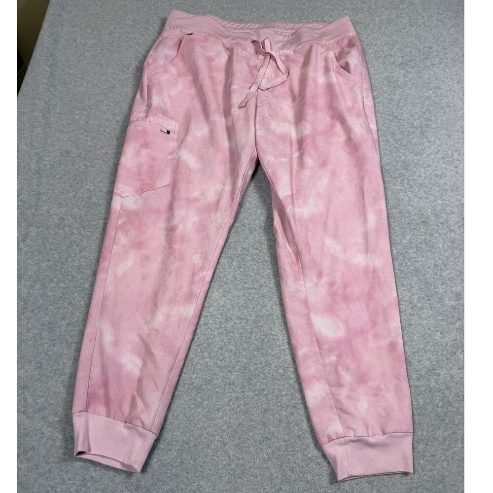 Figs Zamora Jogger Scrub Pant Womens Size XL Pink Tie Dye